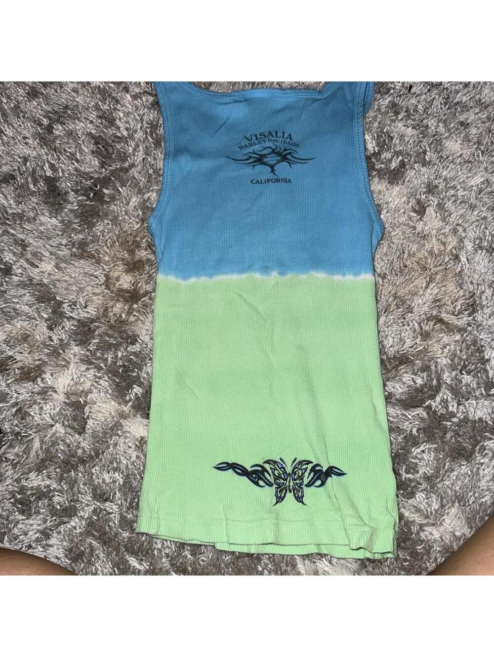 Vintage Y2K Harley-Davidson Ribbed Tank Top 🌼💙